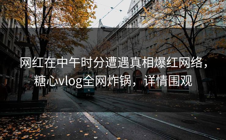 网红在中午时分遭遇真相爆红网络，糖心vlog全网炸锅，详情围观