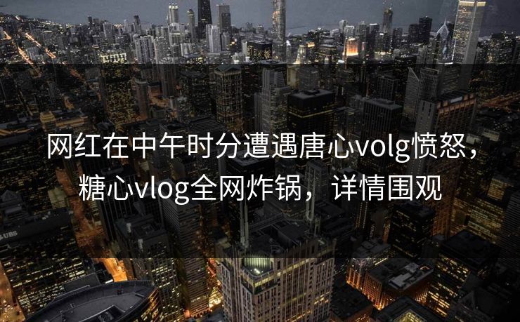网红在中午时分遭遇唐心volg愤怒，糖心vlog全网炸锅，详情围观
