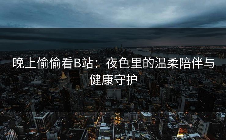 晚上偷偷看B站：夜色里的温柔陪伴与健康守护